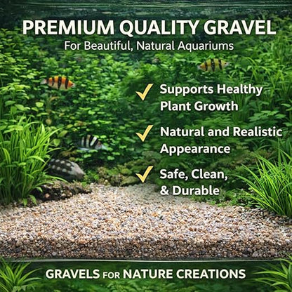 Petzlifeworld10Kg Nature Aquarium Goods – Natural Aquarium Gravel for Aquascaping | pH Neutral Substrate for Fish & Plants | Decorative Gravel for Freshwater Aquariums