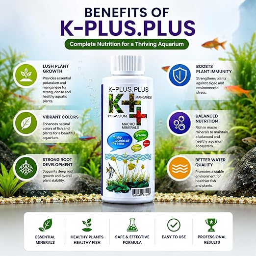 petzlifeworld Aquatic Remedies K++ Aquarium Plant Fertilizer (220ml) | Potassium (K), Manganese (Mn) & Calcium (Ca) Mineral Enrichment for Aquatic Plant Growth | Suitable for Freshwater & Saltwater Aquariums