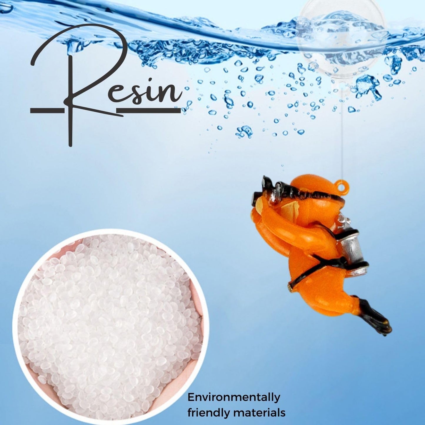 Petzlifeworld (Pack of 2) Floating Little Witch & Diver (Random Color) Aquarium Decorations