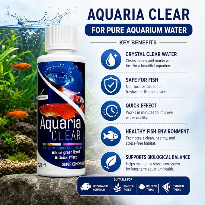 Aquatic Remedies Aquarium Fish Tank Must Have Starter Combo  (Stress Heal + Aquaria Clear + MicroLife S2) 3 * 100 ML - 3 Pcs Combo Starter Pack