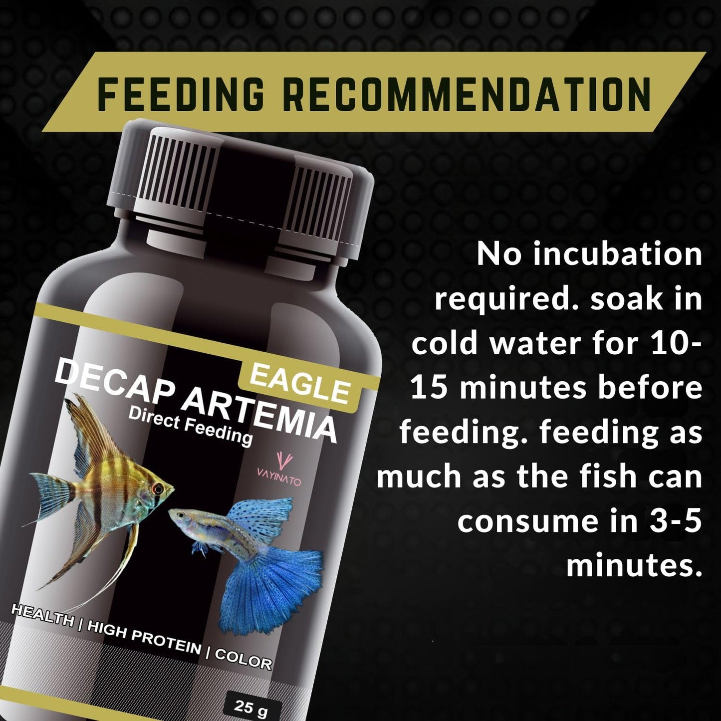 Eagle Decap Artemia Cyst - Direct Feeding (25g) No Hatching Required - Shell-Free, High-Protein Nutritional Feed