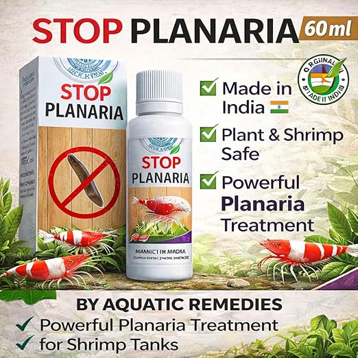 Aquatic Remedies Stop Planaria 60ml | Powerful Planaria Treatment for Shrimp Tanks | Plant & Shrimp Safe | Made in India