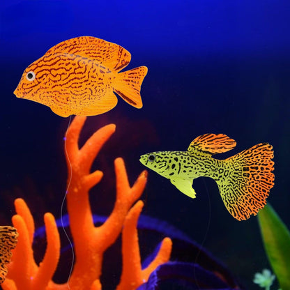 PetzLifeworld 2 Pcs Silicon Floating Simulating Fake Fish for Aquarium Fish Tank Decorations