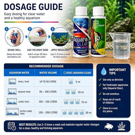 PetzlifeworldAquatic Remedies Aquarium Fish Tank Water Clarifier | Quickly Removes Cloudiness | Makes Crystal Clear Fish Tanks (Aqua Clear 120Ml+Ucf 120 Ml Combopack 2 * 120-240Ml)