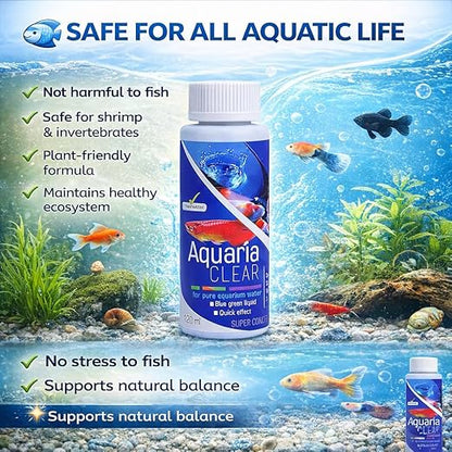Petzlifeworld Aquatic Remedies Aquaria Clear for Aquarium Fish Tank Cloudy Water Remover | for Crystal Clear Water (Pack of 2 * 120 ML| 240 ML)