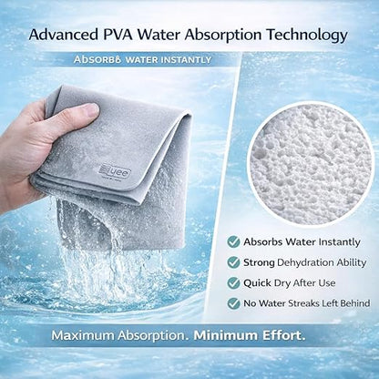 Yee Aquarium Fish Tank Glass Cleaning Cloth – Ultra Absorbent PVA Microfibre Towel, Lint-Free Non-Scratch Cleaner, Quick Dry Reusable Cloth for Crystal Clear Tank Glass