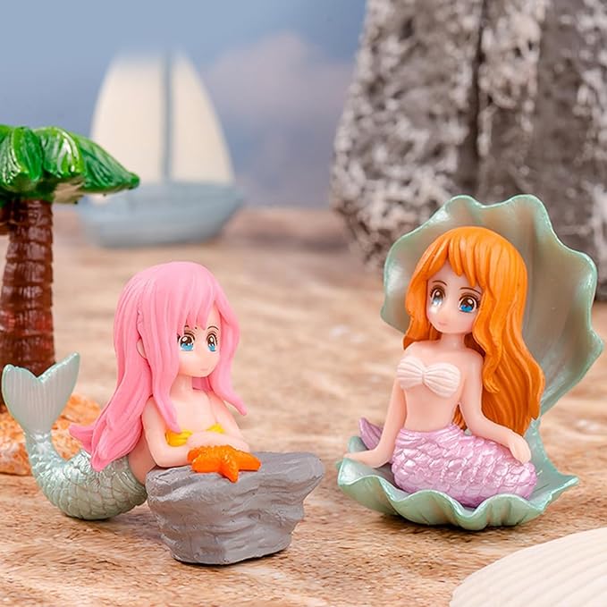 PetzLifeworld Miniature Mermaid Cute Resin Toys for Aquarium Fish Tank Decoration and Desk, Terrarium, Cake and Indoor DIY Decorations