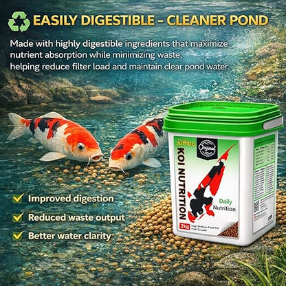 petzlifeworld Horizone Jumbo Koi Nutrition Food – 2 kg Jumbo High-Protein Floating Pellets with Spirulina & Astaxanthin | Color Enhancement & Clean Water Formula