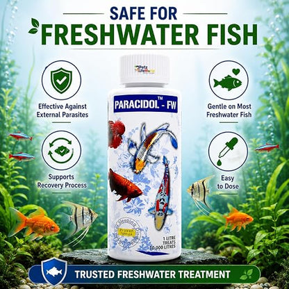 Petzlifeworld Aquatic remedies Paracidol  for Fresh Water Aquarium | Complete Fish Care | Healthy Fish, Healthy Aquarium