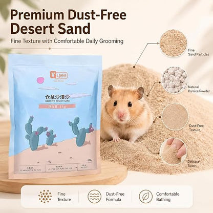 YEE Hamster Desert Bath Sand – 1kg | Natural Dust-Free Grooming & Potty Sand