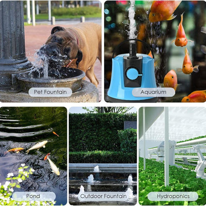 Petzlifeworld Aquarium Submersible Bottom Suction Water Pump with Adjustable Water Flow and Free 2-Nozzles