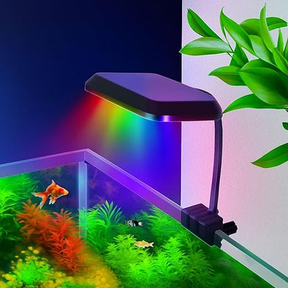 Petzlifeworld Nemo E-500 | 10W Multi-Mode WRGB Aquarium LED Light | Clip-On Lamp for Upto 2 Feet Tank | Ultra-Thin-Sleek Design | 3 Lighting Modes | Energy-Efficient & Splash-Proof