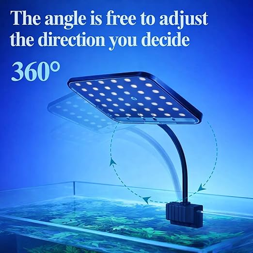 Bluepet  10W Flat Nano S3 Full Spectrum Aquarium Light – Clip-On LED Light with 360° Flexible Head for Planted Nano Fish Tanks
