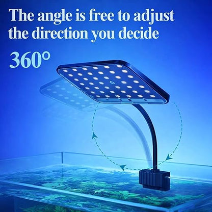 Bluepet  10W Flat Nano S3 Full Spectrum Aquarium Light – Clip-On LED Light with 360° Flexible Head for Planted Nano Fish Tanks