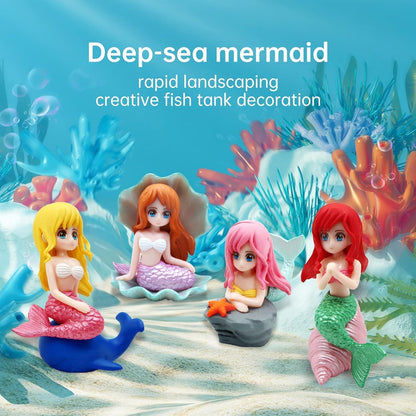 Petzlifeworld Miniature Mermaid (3 Pcs-Any Mermaid) Cute Resin Toys for Aquarium Fish Tank Decoration