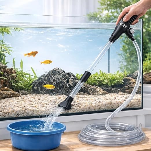 YEE Aquarium Water Changer Gravel Cleaner – Manual Siphon Vacuum Pump Fish Tank Cleaning Tool with Adjustable Pipe, Built-in Filter Screen & 200cm Drain Hose for Easy Water Change
