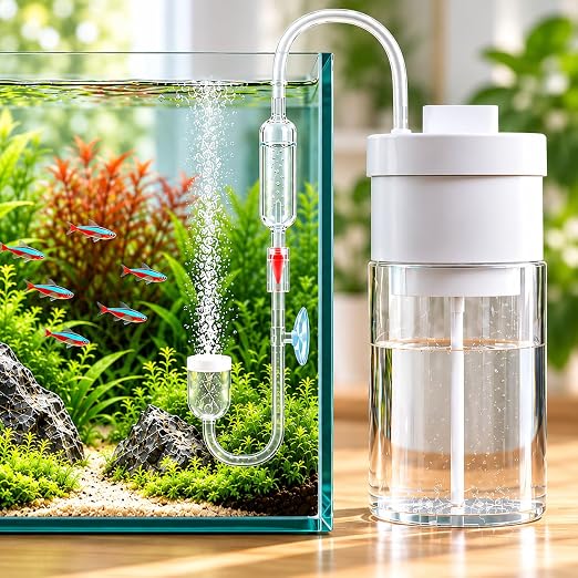 petzlifeworld Smart APP Control CO2 Generator Kit for Planted Aquariums | Automatic DIY CO2 System with Glass Diffuser, Bubble Counter, U-Type Tube, Suction Cup & Check Valve