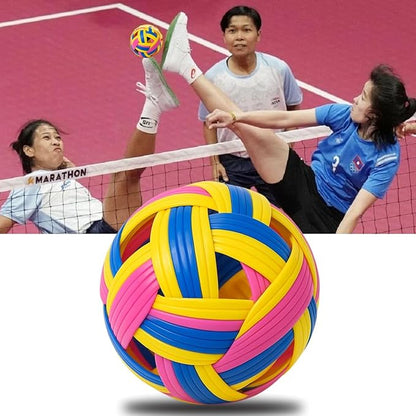 petzlifeworld Sepak Takraw Competition Ball (Multi Color) Imported from Thailand | Kick Volleyball Training & Tournament Ball | Durable Woven Design | Growing Sport in India