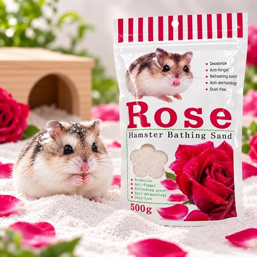 Petzlifeworld Scented Hamster Bath Sand 500g – Rose, Lavender, Green Apple & Lemon