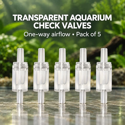 Petzlifeworld White Transparent Aquarium Check Valve – One-Way Non-Return Air Valve for Fish Tank Air Pump, Fits 3/16-Inch Airline Tubing