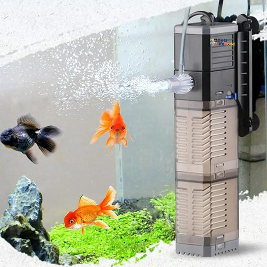 Sunsun Grech 3 In 1 Multifunctional Aquarium Fish Tank Submersible Internal Filter | Ultra Quite Fish Tank Oxygen Aeration Wave Maker For Fresh Water & Salt Water