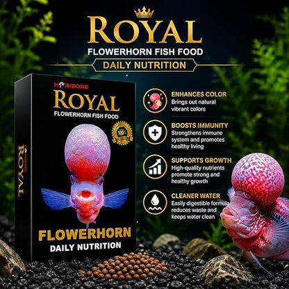 Horizone Royal Flowerhorn Daily Nutrition Fish Food, 100G