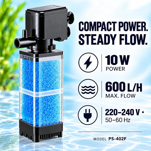 Petzlifeworld Petscope Aquarium Internal Filter with Blue Sponge Media
