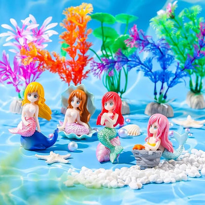 PetzLifeworld Miniature Mermaid Cute Resin Toys for Aquarium Fish Tank Decoration and Desk, Terrarium, Cake and Indoor DIY Decorations