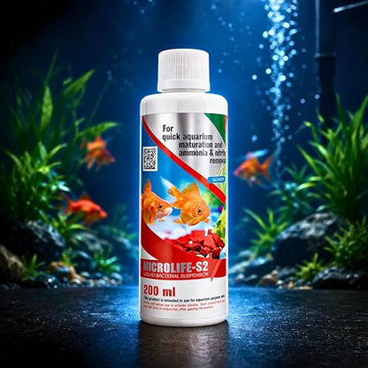 Aquatic Remedies Micro Life S2 Beneficial Bacteria Liquid Bacterial Suspension for Quick Aquarium Maturation and Ammonia and Nitrite Removal
