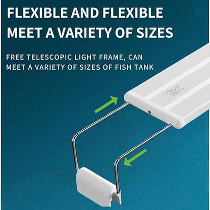 Petzlifeworld P-600 Series LED Aquarium Light – Full Spectrum High Brightness, Extendable Brackets (50–60cm), Energy-Saving Fish Tank Lighting for Freshwater & Saltwater Plants