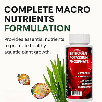 Aquatic Remedies Plant Food 120ml – Complete Macro Nutrients (N, P, K). Boosts Aquatic Plant Growth, Color, Health & Photosynthesis Naturally