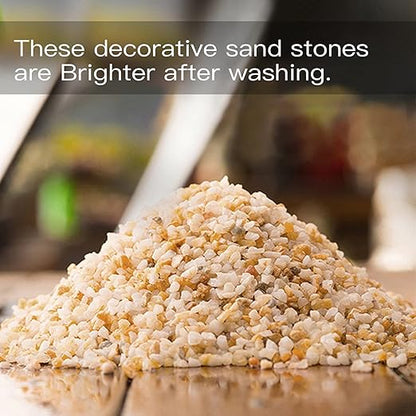 petzlifeworld Natural Decorative Mini River Rock Stones Small Chips Aquarium Gravel Top Dressing Terrarium Sand for Potted Plants, Aquariums, Lanscaping (Gold Sand )