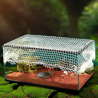 Petzlifeworld Aquarium Protective Mesh Net Cover – Nylon Rope Fish Tank Jump Guard Lid | Breathable Escape Prevention Net for Fish, Turtle & Reptile Tanks | DIY Stretchable Aquarium Cover