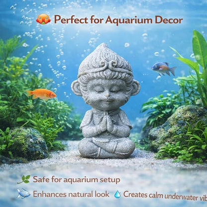 Petzlifeworld Mini Sun Wukong Meditation Statue – Cute Monkey King Resin Figurine for Aquarium, Garden, Desk, Zen Decor, Moss Pot & Fish Tank Decoration by Petzlifeworld