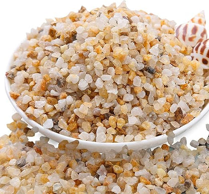 petzlifeworld Natural Decorative Mini River Rock Stones Small Chips Aquarium Gravel Top Dressing Terrarium Sand for Potted Plants, Aquariums, Lanscaping (Gold Sand )