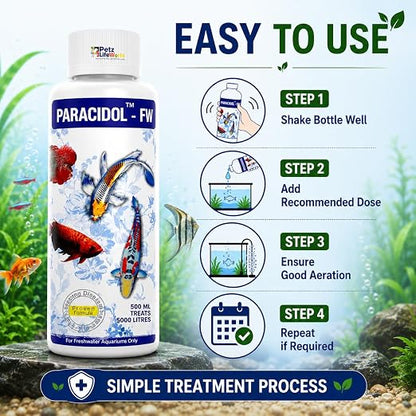 Petzlifeworld Aquatic remedies Paracidol  for Fresh Water Aquarium | Complete Fish Care | Healthy Fish, Healthy Aquarium