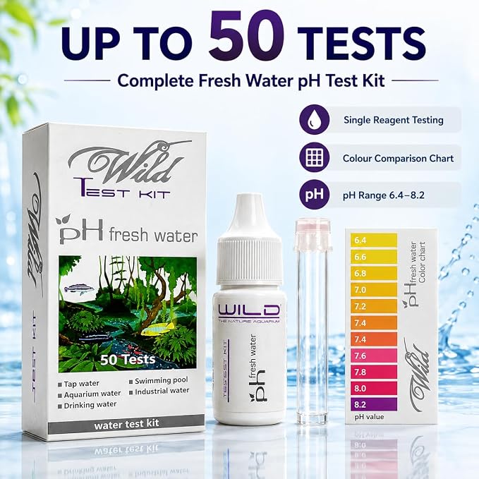 Petzlifeworld Aquatic Remedies Aquatic Remedies Wild pH Fresh Water Test Kit | 50 Tests | Colour Comparison Water Testing Kit for Aquarium, Swimming Pool, Tap, Drinking & Industrial Water
