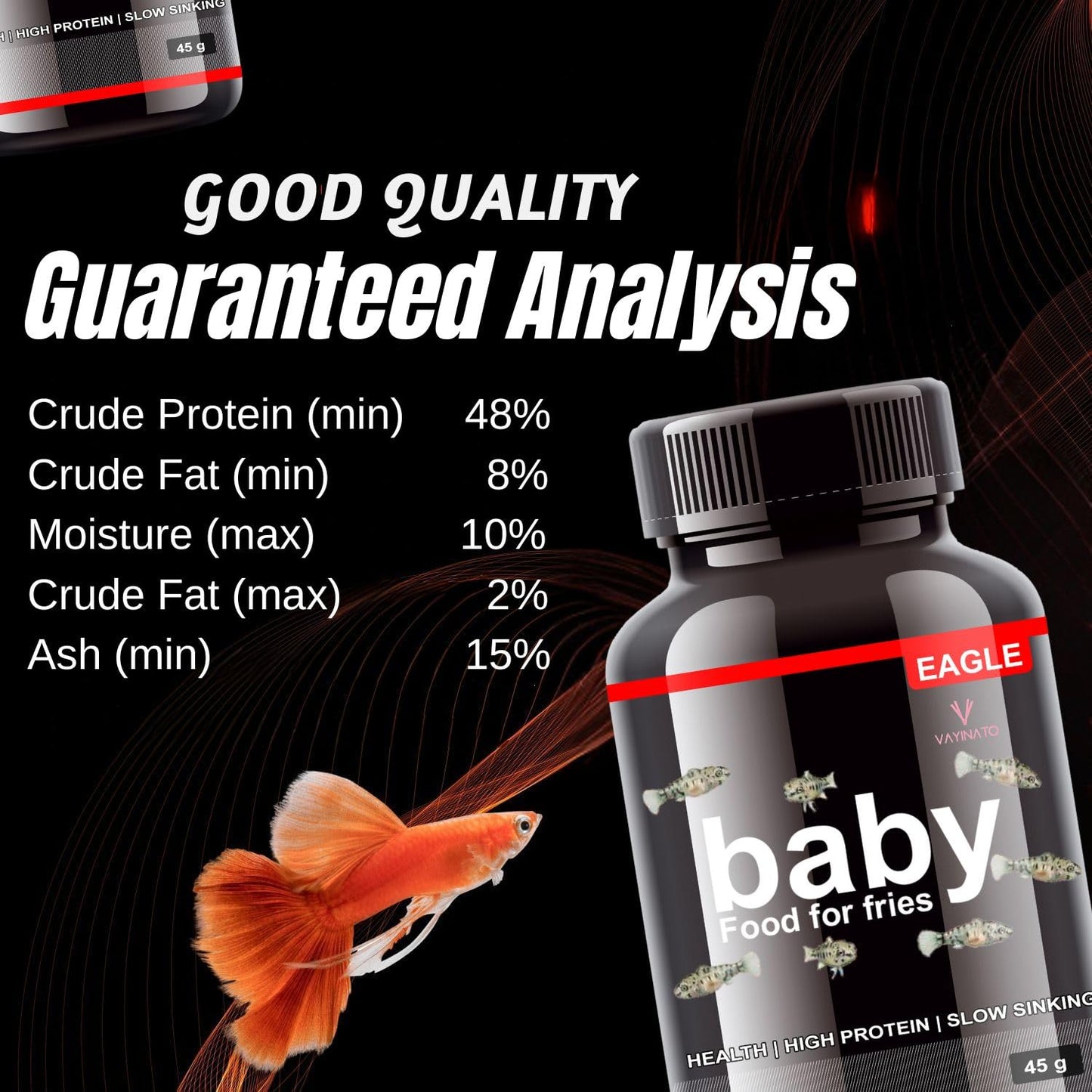 Eagle Baby Food for Fries (2 * 45g) High Nutrition for Faster Growth | Slow Sinking Food