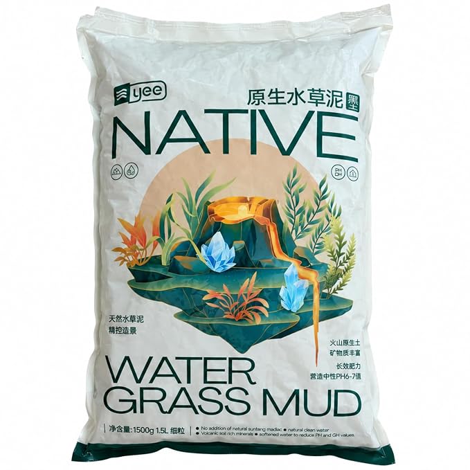 YEE    0.5L, 1.5L &amp; 3L Native Aqua Soil for Planted Aquariums | Premium Nutrient-Rich Substrate for Aquatic Plants, Shrimp & Freshwater Fish | pH Buffering 6.0–7.0 | Low Dust Granules