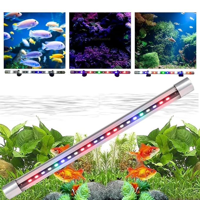 Blue Pet Glass Aquarium Submersible LED Light/Lamp for Fish Tank (Light Color: Blue + White)