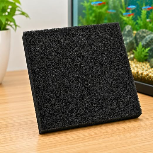 Petzlifeworld  Premium Aquarium Filter Black Sponge (50 x 50 x 4 cm) | High Porosity Bio Filter Foam Sheet | Cut-to-Size Reusable Filtration for Aquariums, Koi Ponds, Hydroponics, Aquaculture & Fish Farms