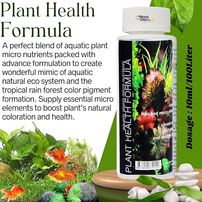 petzlifeworld Aquatic Remedies Aquarium Plants Fertiliser Combo, Plant Health Formula-120ML & Plant Food-120ML