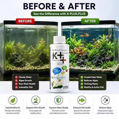 petzlifeworld Aquatic Remedies K++ Aquarium Plant Fertilizer (220ml) | Potassium (K), Manganese (Mn) & Calcium (Ca) Mineral Enrichment for Aquatic Plant Growth | Suitable for Freshwater & Saltwater Aquariums