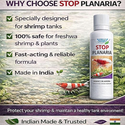 Aquatic Remedies Stop Planaria 60ml | Powerful Planaria Treatment for Shrimp Tanks | Plant & Shrimp Safe | Made in India