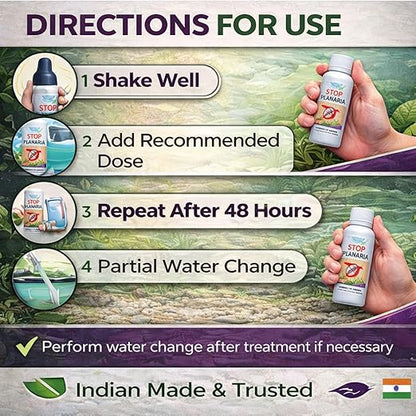 Aquatic Remedies Stop Planaria 60ml | Powerful Planaria Treatment for Shrimp Tanks | Plant & Shrimp Safe | Made in India