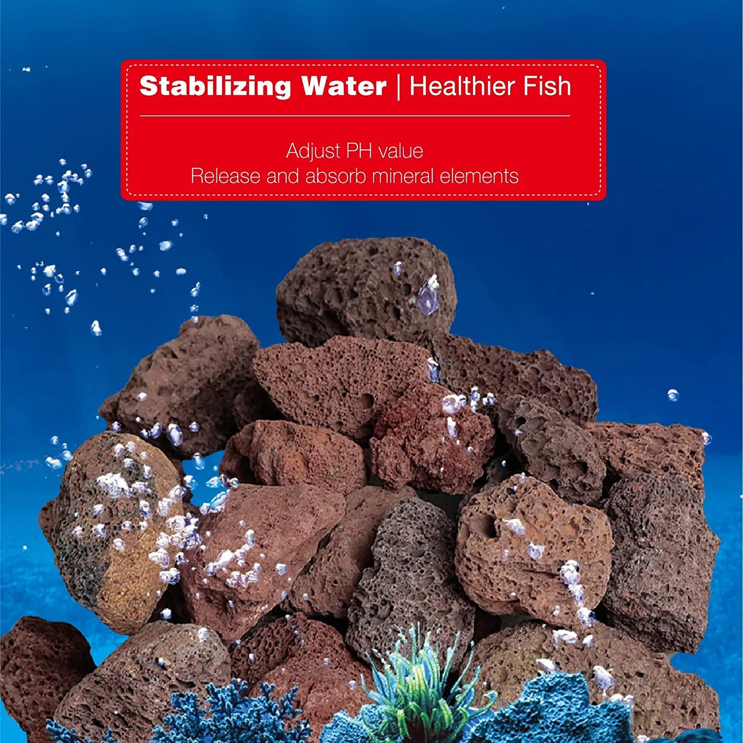 YEE Natural Volcanic Rock Aquarium Filter Media, 500G Fish Tank Filtering, Cultivating Nitryfying Bacteria | Removes Harmful Substances | Activated Water Health