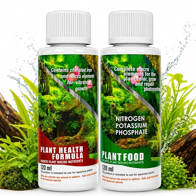 petzlifeworld Aquatic Remedies Aquarium Plants Fertiliser Combo, Plant Health Formula-120ML & Plant Food-120ML