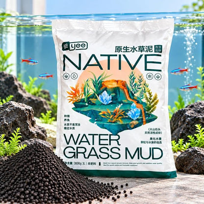 YEE    0.5L, 1.5L &amp; 3L Native Aqua Soil for Planted Aquariums | Premium Nutrient-Rich Substrate for Aquatic Plants, Shrimp & Freshwater Fish | pH Buffering 6.0–7.0 | Low Dust Granules