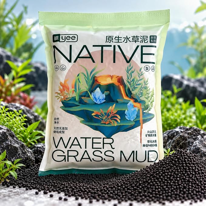 YEE    0.5L, 1.5L &amp; 3L Native Aqua Soil for Planted Aquariums | Premium Nutrient-Rich Substrate for Aquatic Plants, Shrimp & Freshwater Fish | pH Buffering 6.0–7.0 | Low Dust Granules