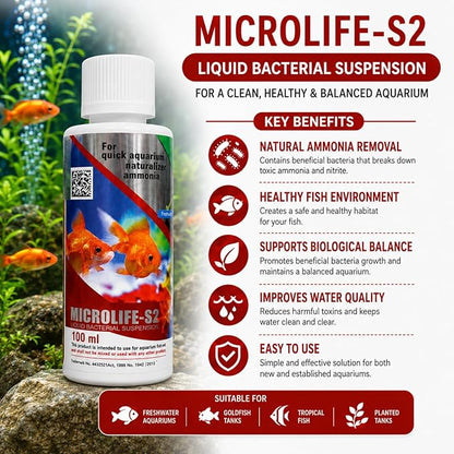 Aquatic Remedies Aquarium Fish Tank Must Have Starter Combo  (Stress Heal + Aquaria Clear + MicroLife S2) 3 * 100 ML - 3 Pcs Combo Starter Pack